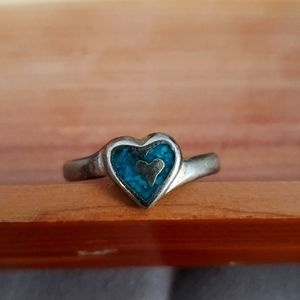 silver and turquoise ring